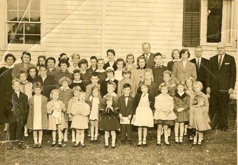 Sunday School Class 1955, Milton J. Hoffman in rear